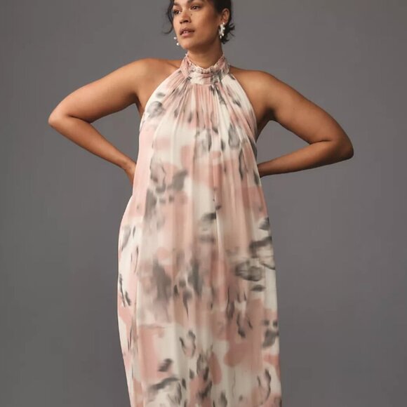 Meeve Halter Sheer printed Maxi Dress - Picture 1 of 4